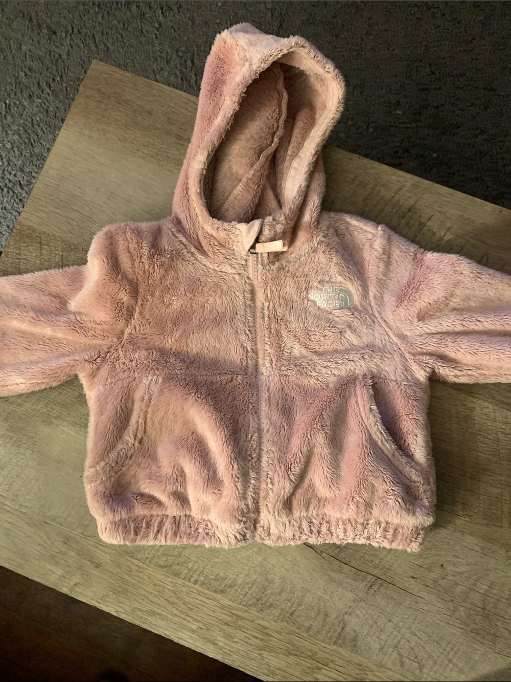 The North Face Toddler Girls' Light Pink Fuzzy Hooded Zip Jacket